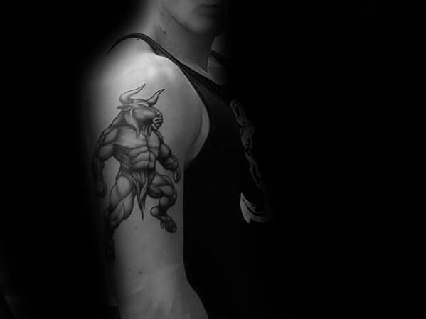 Upper Arm Minotaur Male Tattoos