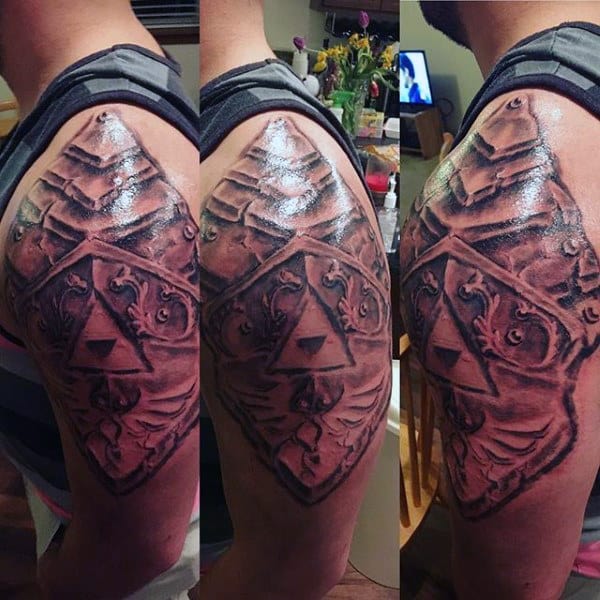Upper Arm Shaded Guys Triforce Zelda Tattoo Designs