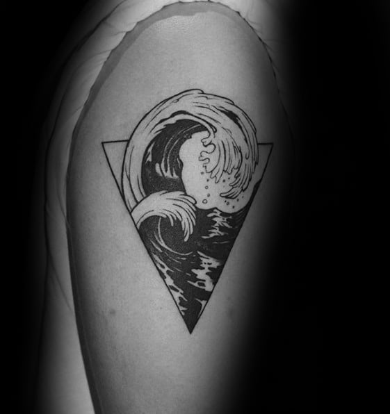 Upper Arm Small Guys Ocean Triangle Tattoo Designs