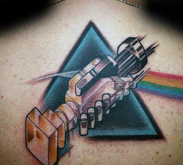 Upper Back Dark Side Of The Moon Tattoos Men