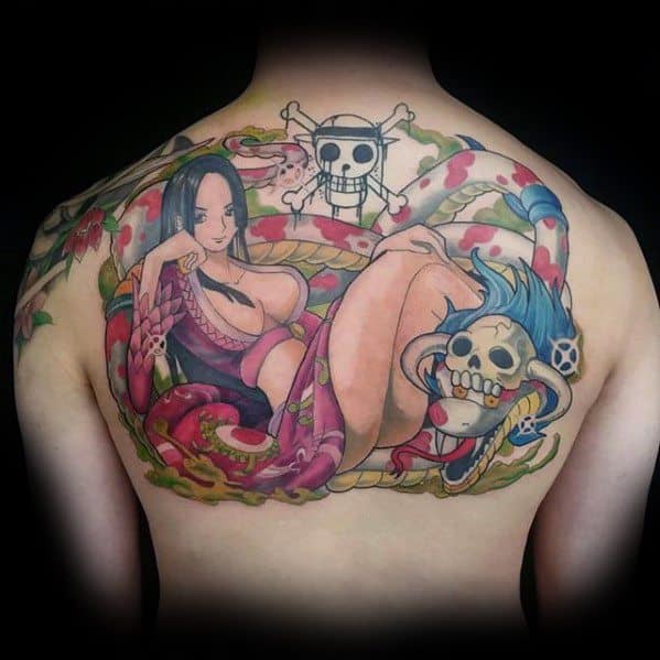 Upper Back One Piece Anime Guys Tattoo Ideas
