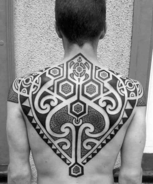 Upper Back Tribal Tattoos On Men