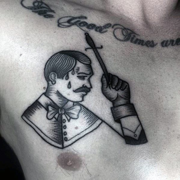 Upper Chest Circus Guys Tattoo Ideas