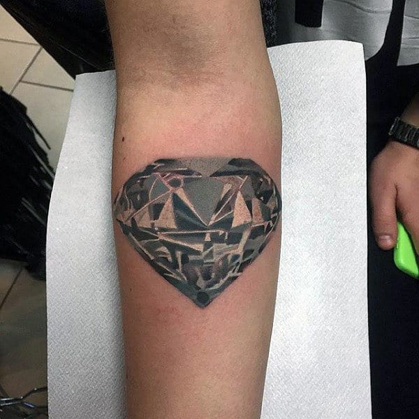 Upper Forearm Guys Diamond Tattoo