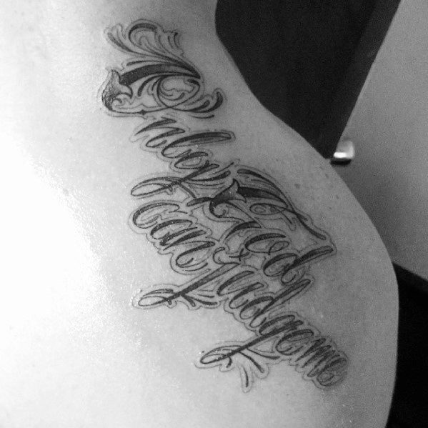 upper shoulder only god can judge me tattoos for men