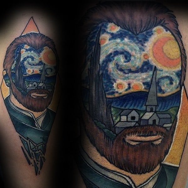 Van Gogh Starry Night Creative Mens Arm Tattoos