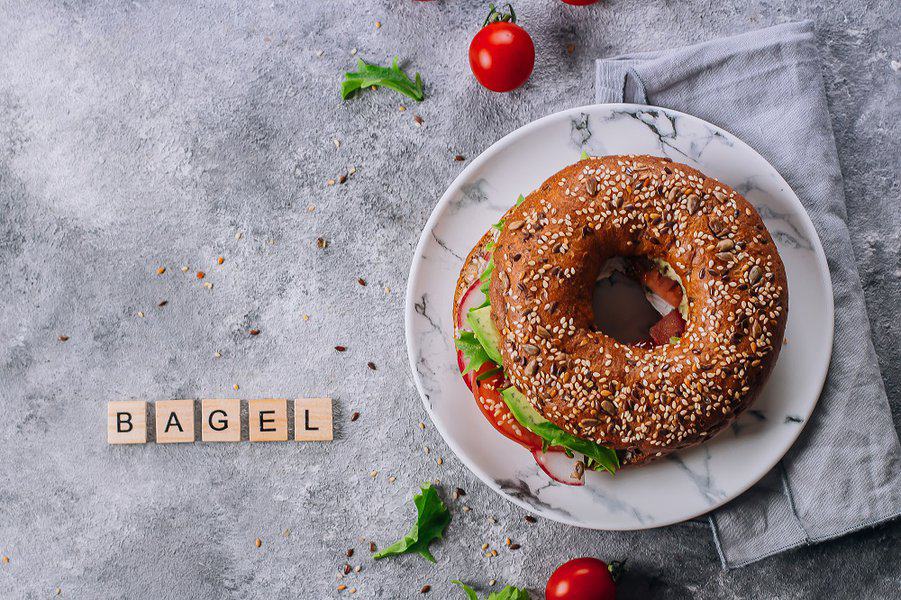 vegetable vegetarian bagel