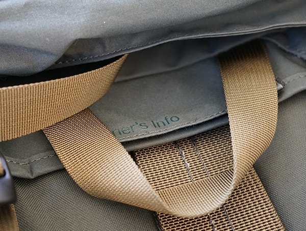 Velcro Closed Owners Information With Rugged Top Handle Fjallraven Kajka Backpack