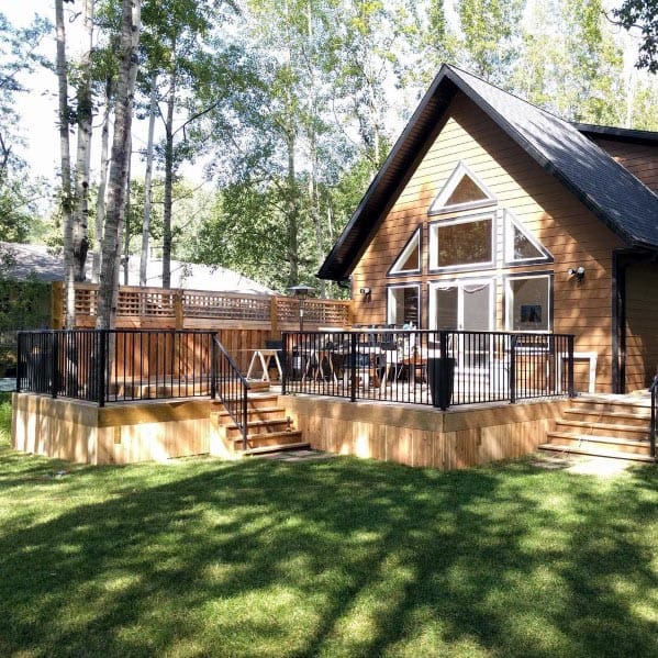 vertical wood board deck skirting ideas