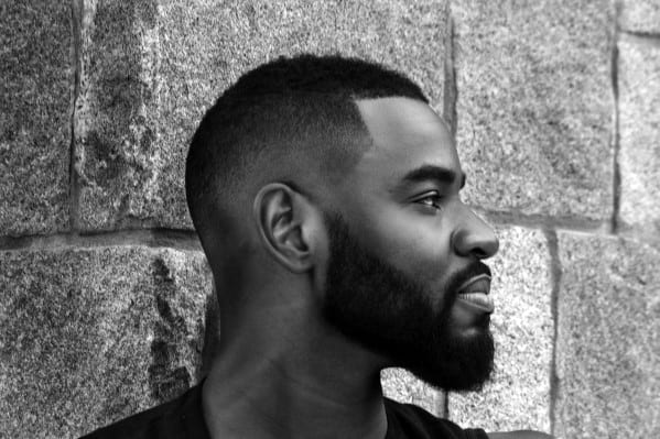 Very Short Haircut With Short Beard Style For Black Men