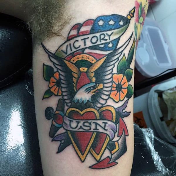 Victory Usn Mens Sailor Jerry Navy Bicep Tattoo