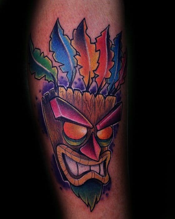 Video Game Aku Aku Crash Bandicoot Male Tattoos