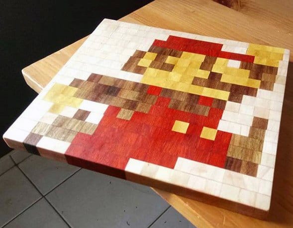 Video Game Themed Wood Block Art Diy Man Cave Ideas