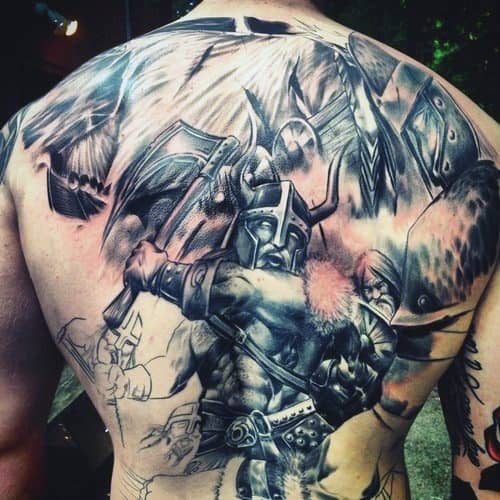 Viking Norse Tattoo Designs For Men On Back