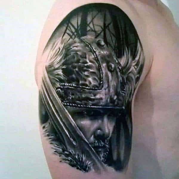 Viking Warrior Portrait Nice Mens Arm Tattoos