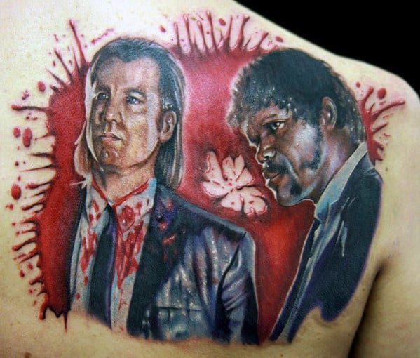 Vincent Vega And Jules Winnfield Mens Pulp Fiction Shoulder Tattoo