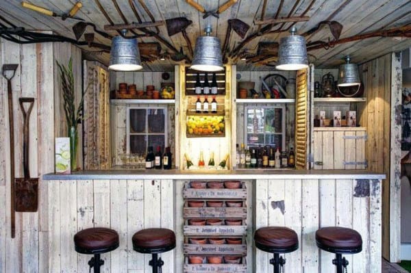Vintage Pub Shed Bar Ideas