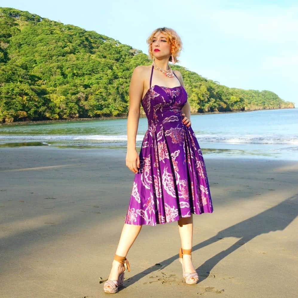 Vintage Purple Dress Outfit