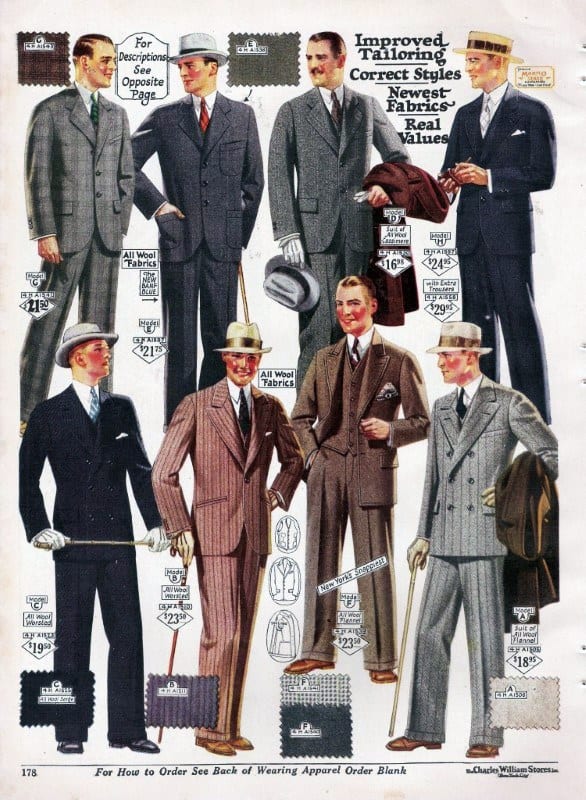 Vintage Shopping Catalog Mens 1920s Suit Fashion