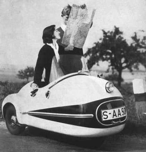 Vintage Strange Two Seat Car