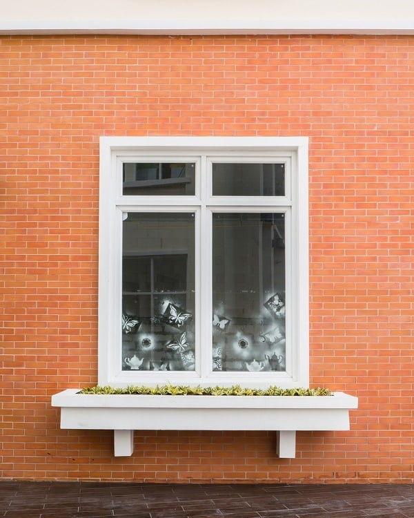 vintage white exterior window trim for brick homes