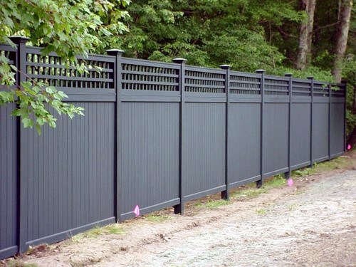 vinyl black design privacy fence