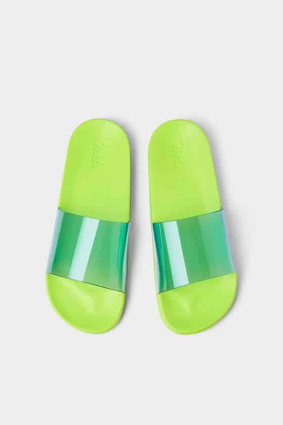 vinyl slide sandals  in fluorescent colors