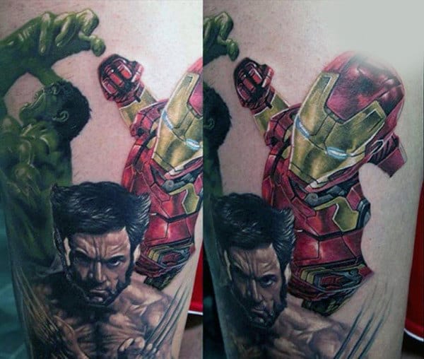 Violent Hulk Tattoo Male Forearms