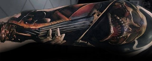 Violin Tattoo Designs For Men