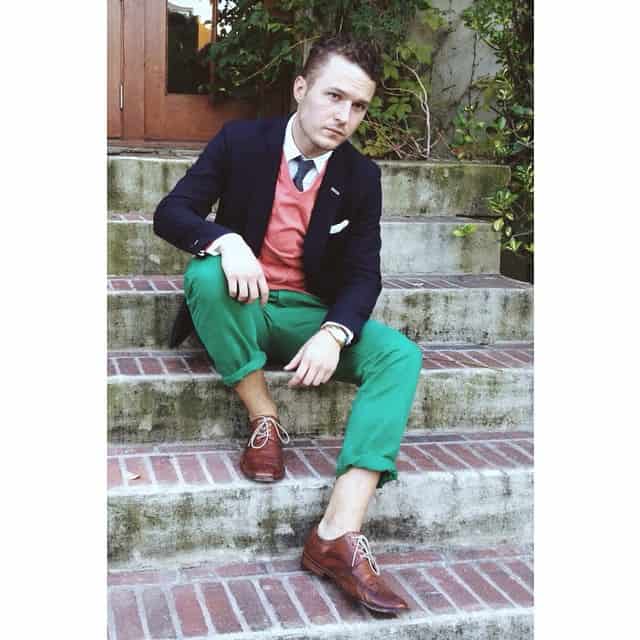 Vneck Green Pants Outfit