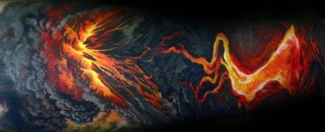 Volcano Tattoo Designs For Men