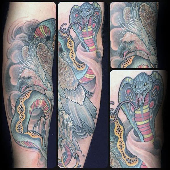 Vulture Snake Guys Forearm Tattoo Designs