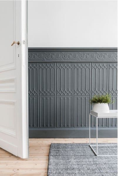 gray texture wainscoting wall