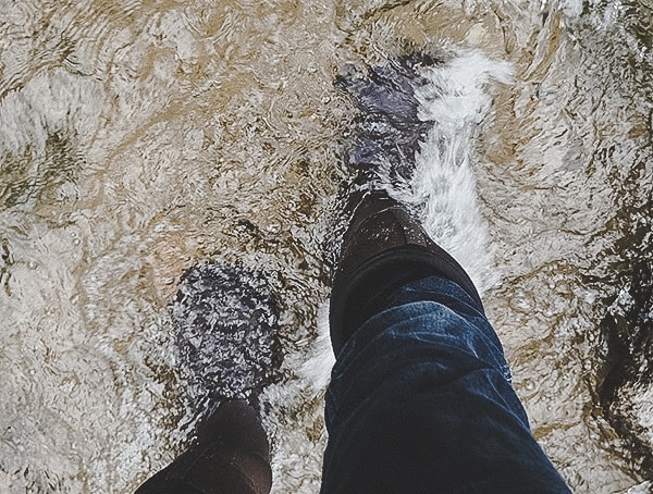 Walking Through Water In Bogs Stockman Composite Toe Boots For Men