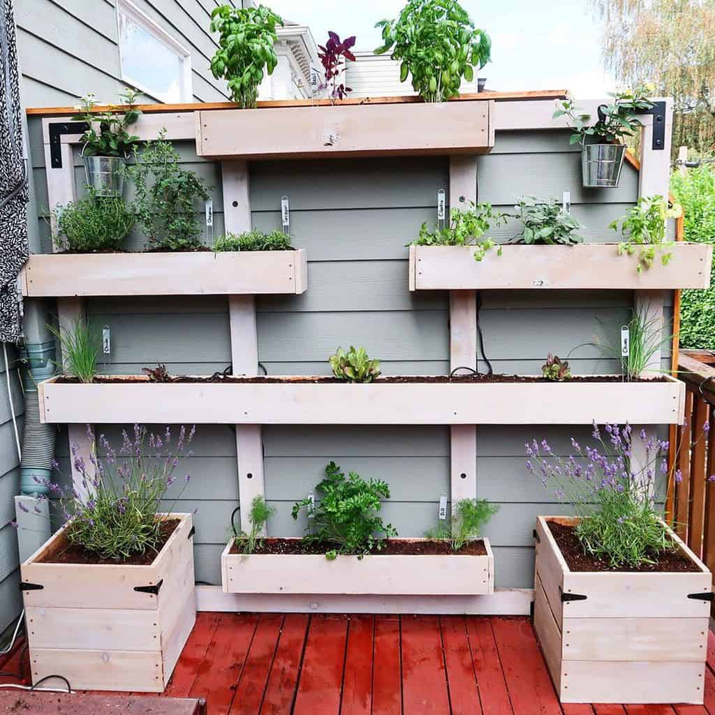 balcony wall planter herb garden