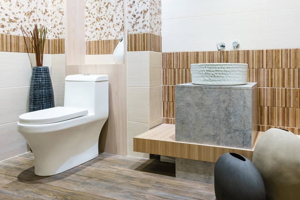 modern powder room with tiles