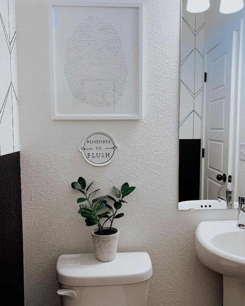 white powder room 
