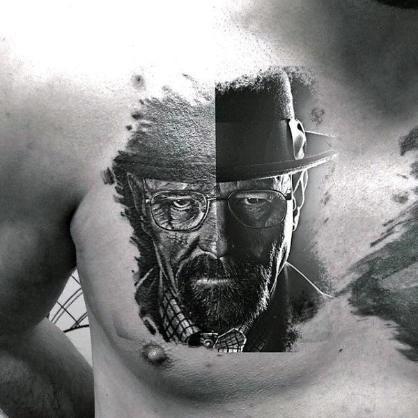 Walter White Breaking Bad Mens Chest Tattoos