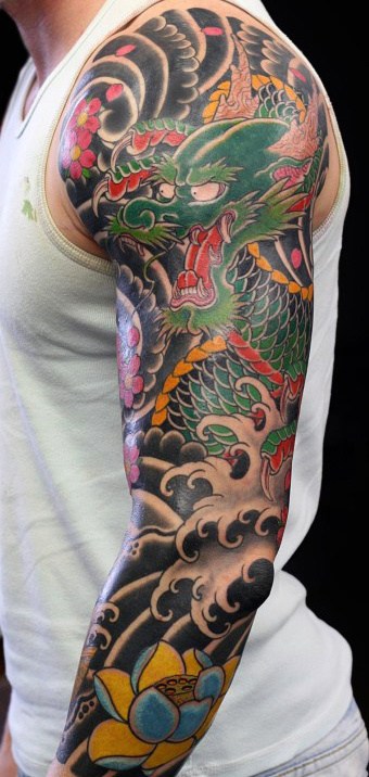 War Fight Japanese Sleeve Tattoo Guys