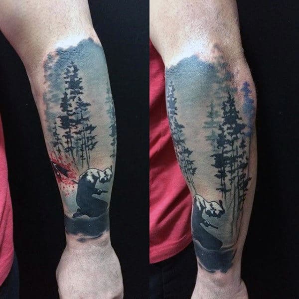 Warrior Nature Forearm Sleeve Tattoo For Men