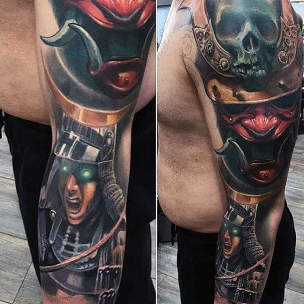Warrior Sleeve Crazy Mens 3d Tattoo Ideas