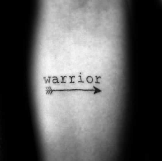 Warrior With Arrow Strength Mens Forearm Tattoo