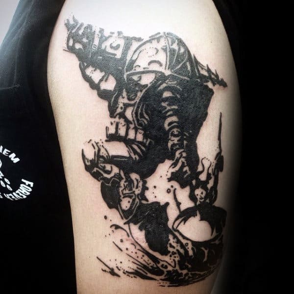 Watercolor Bioshock Abstract Male Tattoo Ideas On Arms