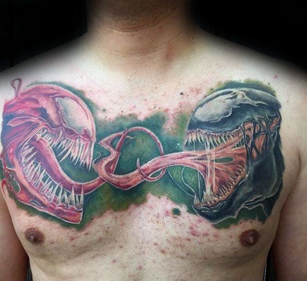 Watercolor Chest Amazing Mens Carnage Tattoo Designs