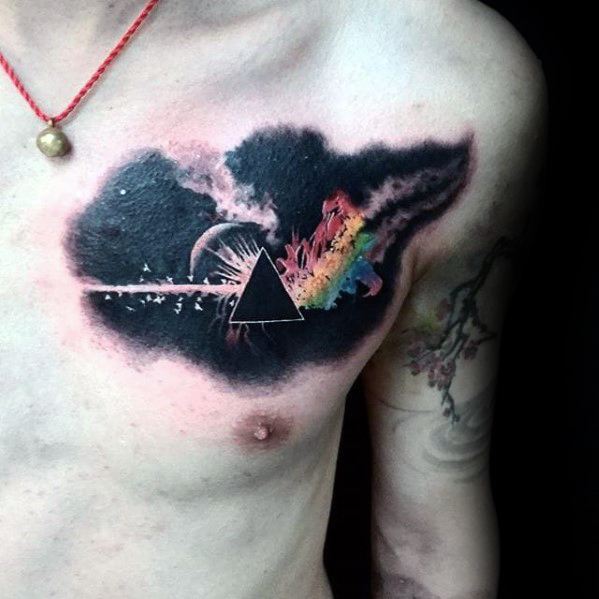 Watercolor Chest Guys Pink Floyd Tattoo Design Ideas