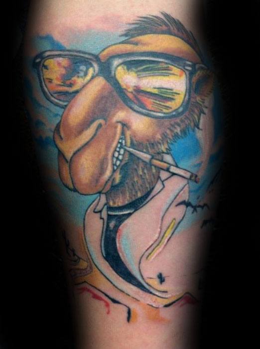 Watercolor Colorful Mens Camel Forearm Sleeve Tattoo