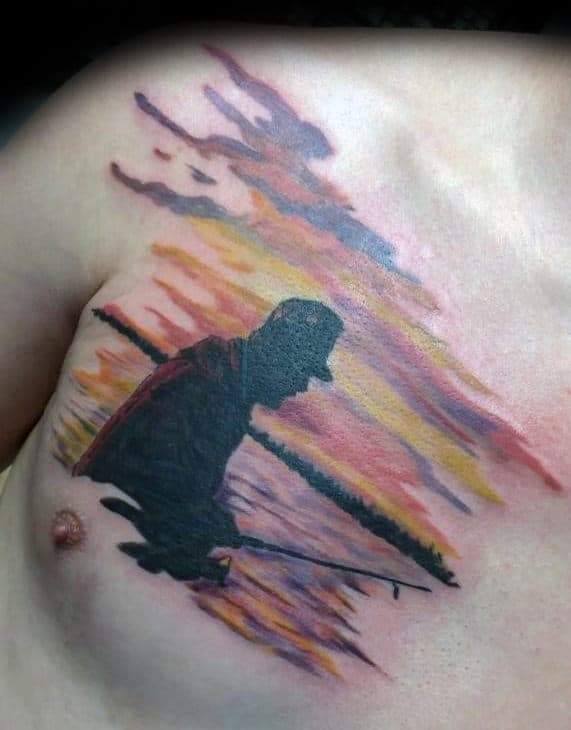 Watercolor Fishing Grandpa Memorial Mens Tattoo Ideas