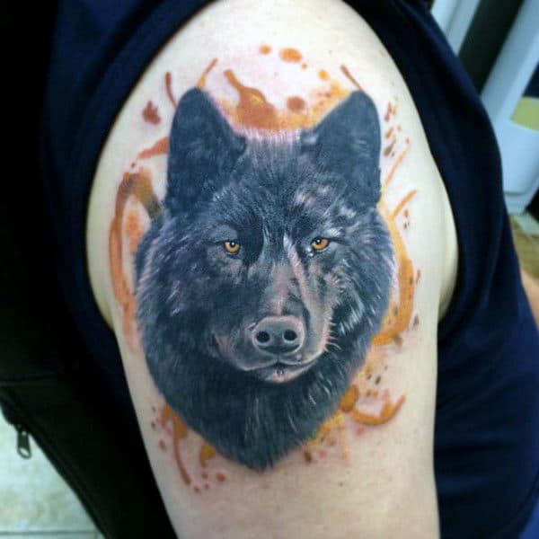Watercolor Fox Tattoo On Arms For Guys