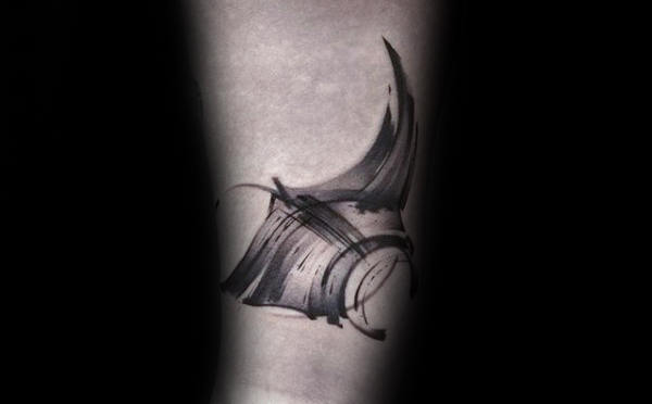 Watercolor Stingray Brush Stroke Tattoos For Guys On Arm