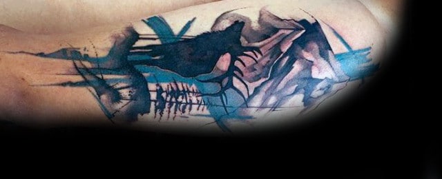 Watercolor Tree Tattoo Designs For Men